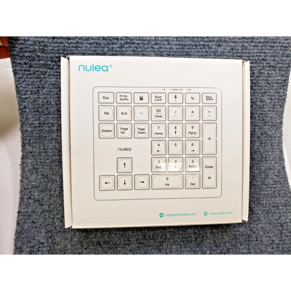 Bluetooth & 2.4G Number Pad, Rechargeable Wireless Numeric Keypad, Slim Silent